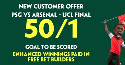 PSG Vs Arsenal Betting Odds: Get 50/1 With Paddy Power On A Goal To Be Scored