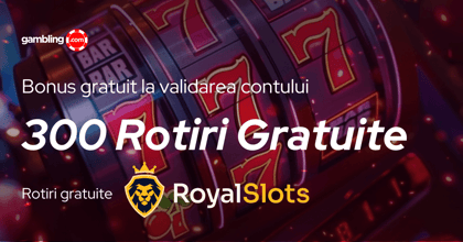 Până la 300 rotiri fără depunere pentru conturile validate la Royal Slots