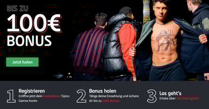 Tipico Willkommensbonus Promo: bis zu 100 € und 100 No Deposit Freispiele