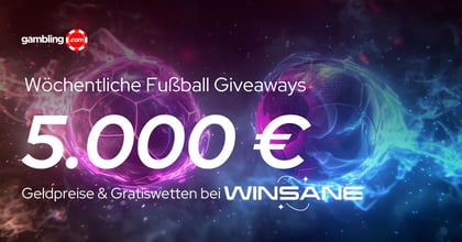 Winsane Sports Fußball Giveaways Promo: Wöchentliche Verlosung mit 5.000 € Preispool
