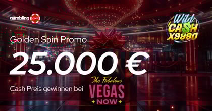 Vegas Now Golden Spin Promo: 25.000 € gewinnen mit einem Spin