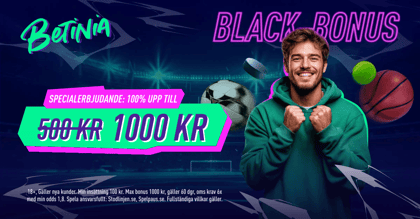 Fira Black Friday med Betinia – Höj din oddsbonus till 1000 kr idag!