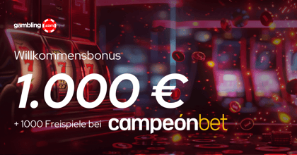 CampeonBet exklusiver Promo Bonus – 400% bis zu 1000€ + 1000 Freispiele