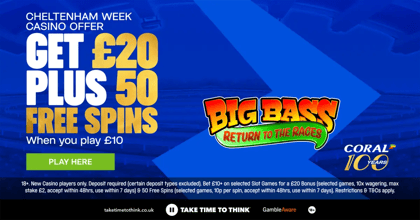 Coral Casino Serving Up £20 Casino Bonus + 50 Free Spins
