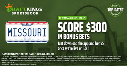 DraftKings Missouri Promo Code: Download Now, Get $300 Bonus on 12/1