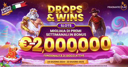 Drops &amp; Wins: Torneo di Slot con Nuovo Montepremi da 2 Milioni di Euro