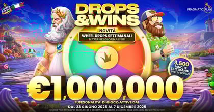Drops &amp; Wins: Torneo di Slot con Nuovo Wheel Drops e 1 milione di Euro in palio
