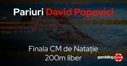 Ponturi David Popovici - finala 200m la Campionatul Mondial din Singapore | Pariuri David Popovici