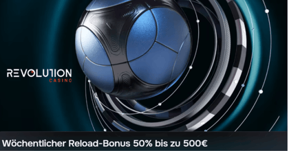 Revolution Sports Promo: Bis zu 500 € mit dem Reload Bonus