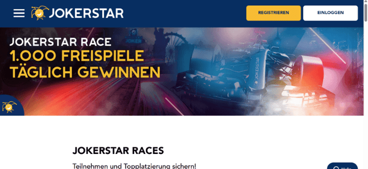Jokerstar Races - Täglich 1.000 Freispieel 