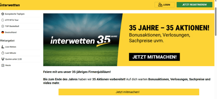 Interwetten - Jubiläums Belohnungen 