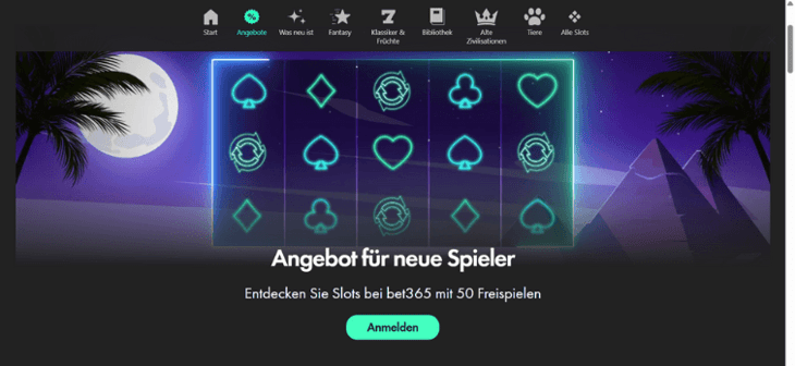bet365 Slots - Neukundenbonus 50 umsatzfreie Freispiele 