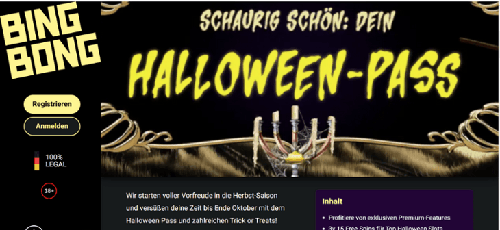 BingBong - Halloween Pass 3x 25 Freispiele
