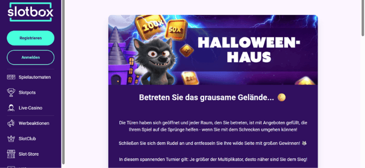 Slotbox Casino - Halloween Haus Promo