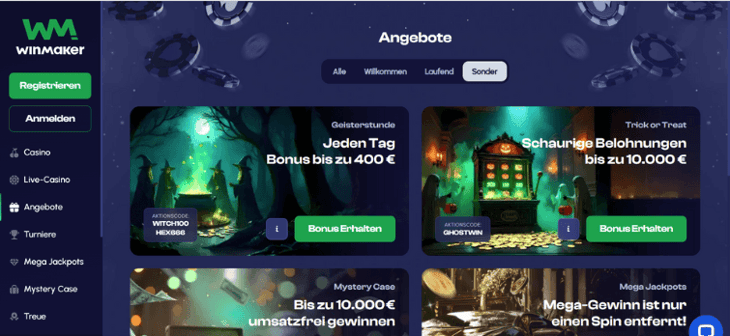 Winmaker Tägliche Geisterstunde - bis 400 € täglich