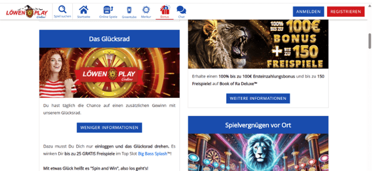 Löwen Play - 25 Freispiele ohne Einzahlung