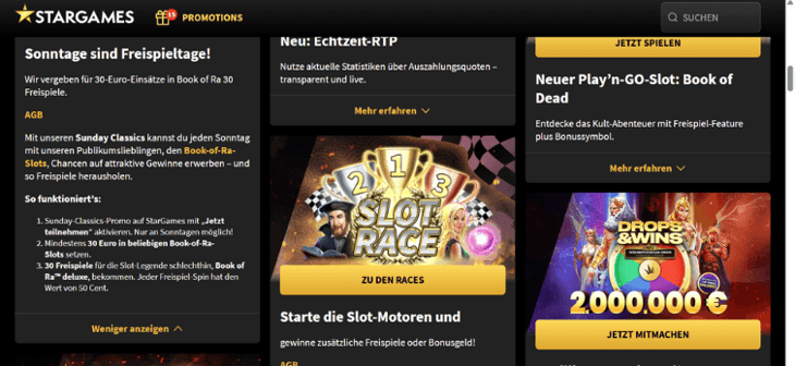 StarGames - Sonntags Freispiele