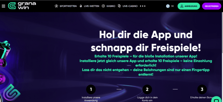 Granawin App Bonus - 10 Freispiele ohne Einzahlung