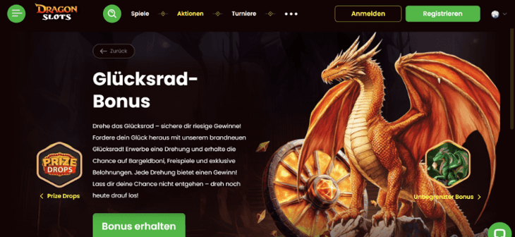 DragonSlots - Glücksrad Bonus
