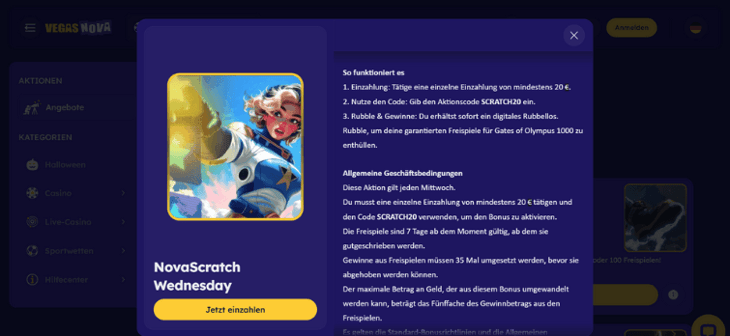 Vegasnova - Scratchcard Bonus