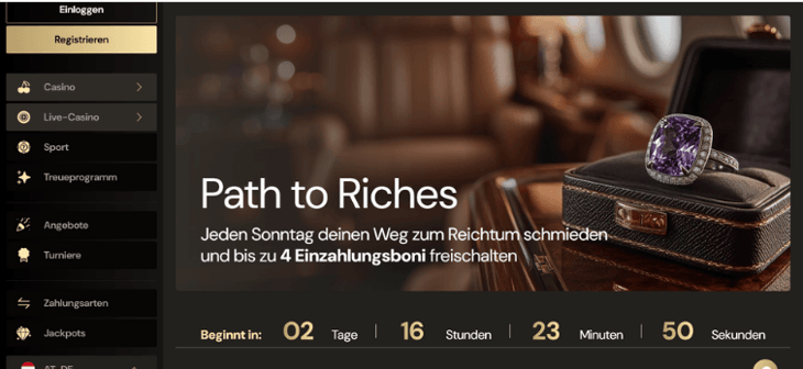Lucky Ones Path to Riches mit bis zu 4 Einzahlungsboni