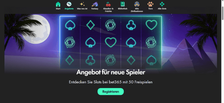bet365 - 50 Freispiele ohne Umsatz