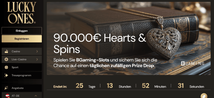 Lucky Ones Hearts &amp; Spins mit 90.000 € Preispool