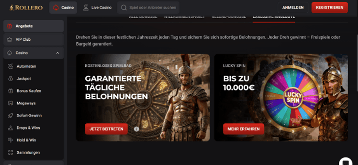 Rollero - Glücksrad Bonus