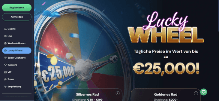 Lucky Wins Lucky Wheel - 25.000 € Preispool