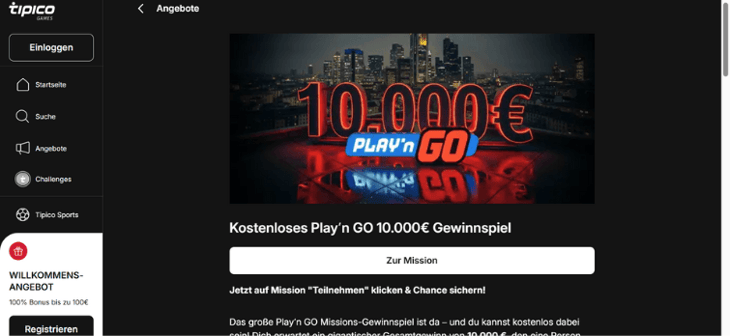 Tipico Games - Play'n GO Gewinnspiel mit 10.000 €