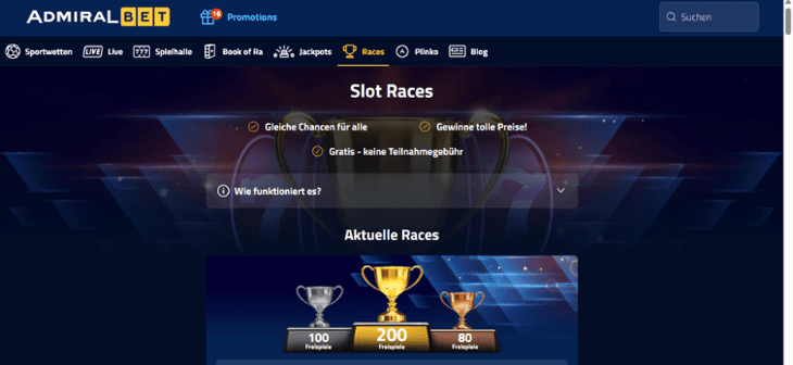 AdmiralBet.de - Slot Races