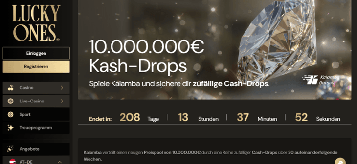 Lucky Ones Kash Drops mit 10.000.000 € Preispool