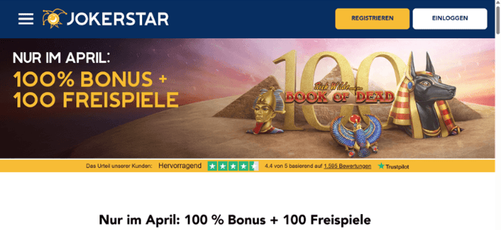 Jokerstar - Exklusiver April Willkommensbonus