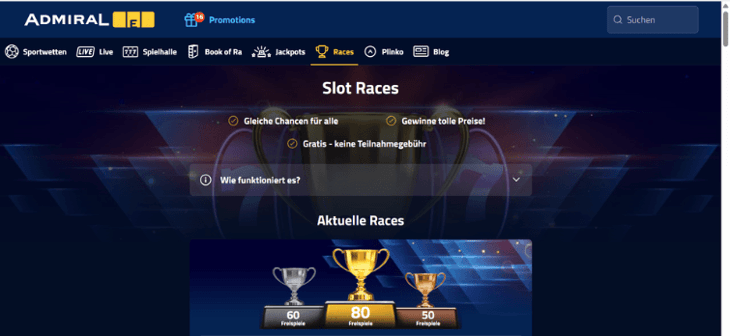 AdmiralBet.de - Slot Races