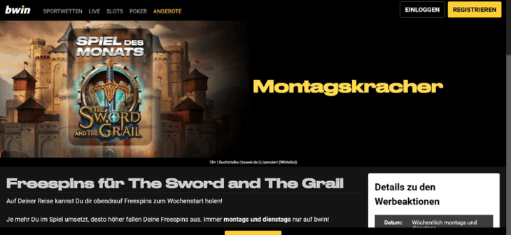 Bwin - Montagskracher Freispiele