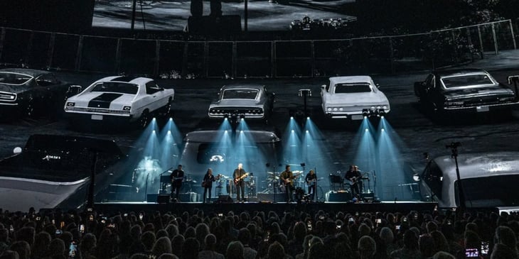 The Eagles performing with the new visuals at the Sphere