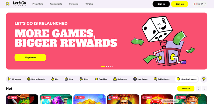 Let's Go Casino home