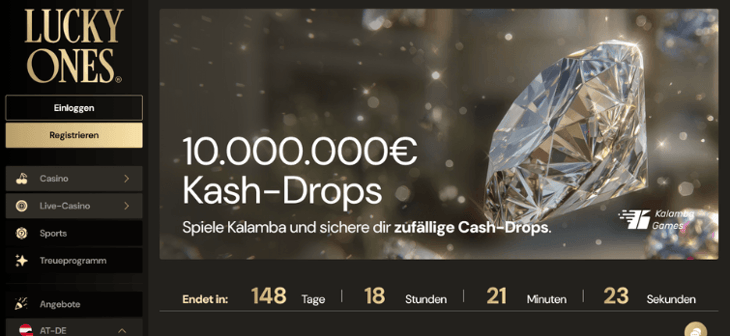 Lucky Ones Kalamba Kash Drops mit 10.000.000 € Preispool