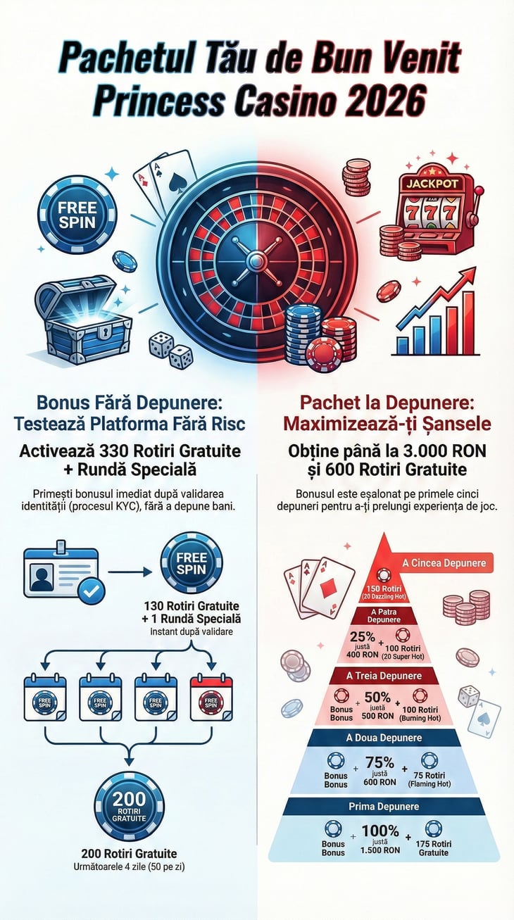 pachet de bun venit princess casino 2026