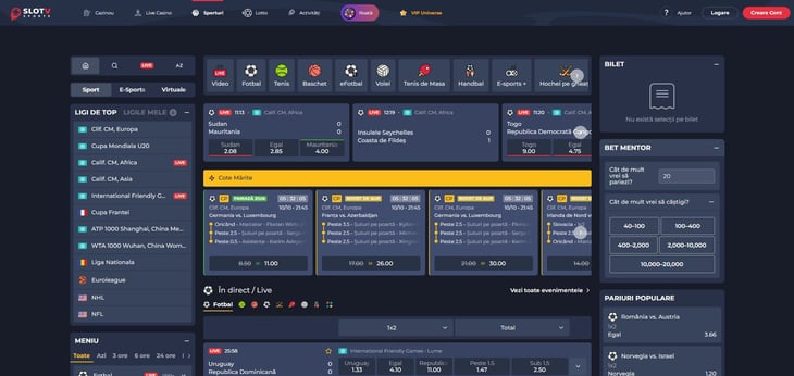pagina principala slotv pariuri sportive