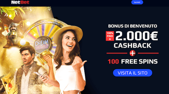 Promo benvenuto Netbet casino screenshot