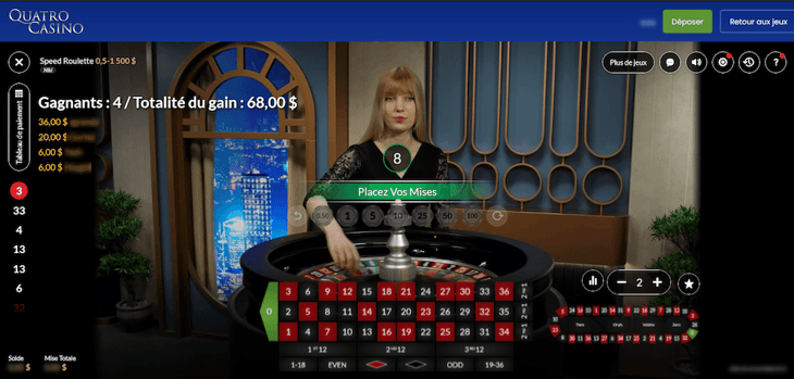 Quatro Casino jeu favori