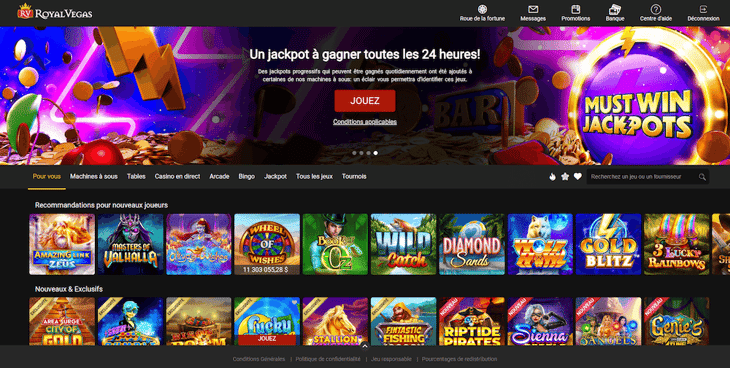 Royal Vegas Casino lobby