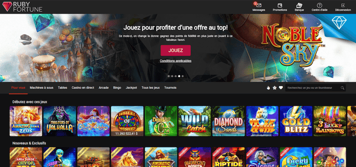 Ruby Fortune Casino Lobby