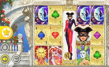 Screenshot della slot a tema carnevale Harlequin Carnival