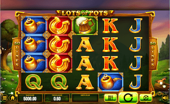 Screenshot della slot machine online a tema irlandese Lots of Pots