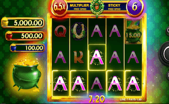 Screenshot della slot machine online a tema irlandese Lucky Bonanza Cash Spree