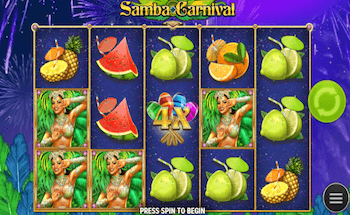 Screenshot della slot a tema carnevale Samba Carnival