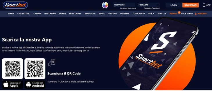 SportBet Scommesse App Mobile