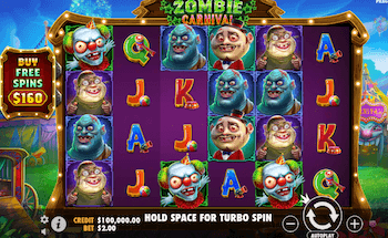 screenshot della slot a tema carnevale Zombie Carnival